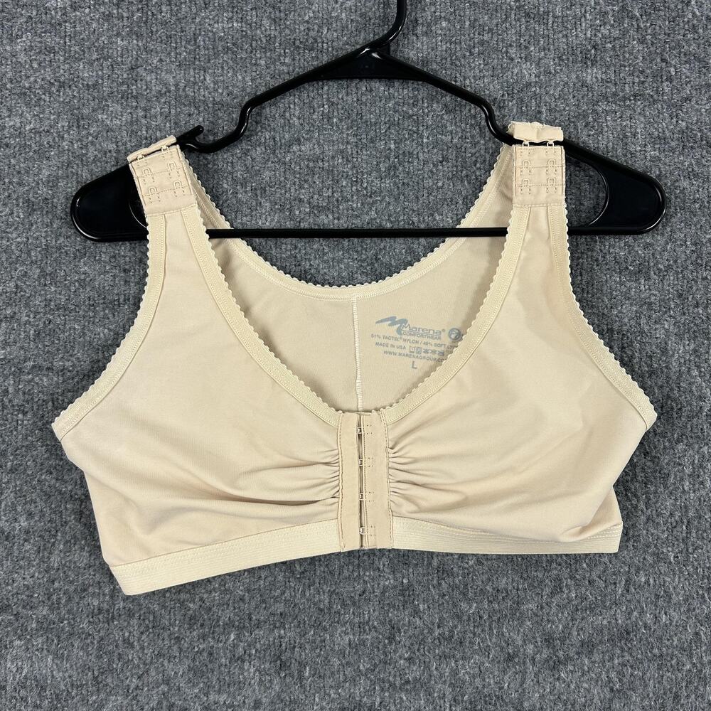 Marena Recovery Bra Large Beige Compression Front Hook Adjustable Straps